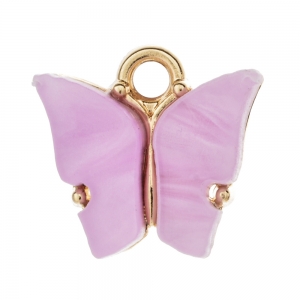 Gold plated charm butterfly pink